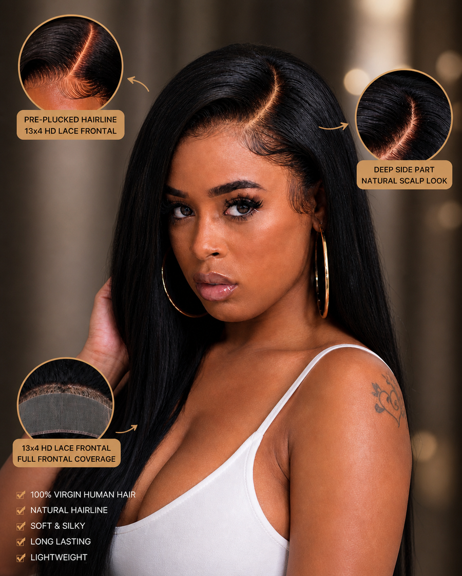 Platinum HD Lace 13x4 “Starlet” Straight Frontal~ Brazilian Virgin Hair
