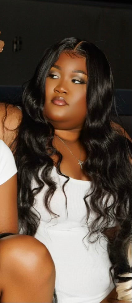 THREE BRAZILIAN "BADDIE" BODY WAVY BUNDLES +5x5 HD LACE CLOSURE