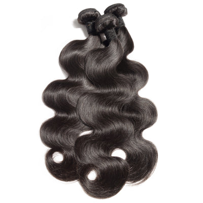 THREE BRAZILIAN "BADDIE" BODY WAVE BUNDLES + 13X4 HD LACE FRONTAL
