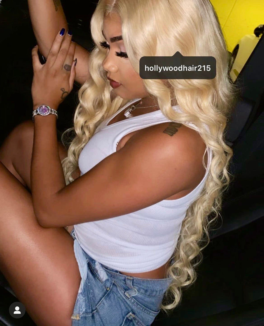 BLONDE "BOMBSHELL" 13X4 HD BODY WAVY WIG