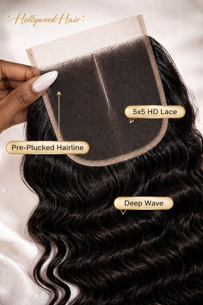HD Lace 5x5 "Diva" Deep Wave Closure ~ Platinum Collection | Diva Melt