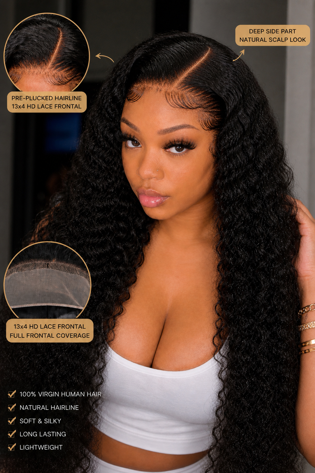 HD Lace 13x4 “Wonder” Water Wave Frontal ~ Platinum Collection | Brazilian Virgin Hair