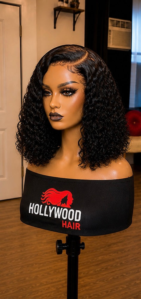 HD Lace 13x4  12" "Diva" Deep Wave frontal Wig~Platinum Collection| Curly Glam Finish
