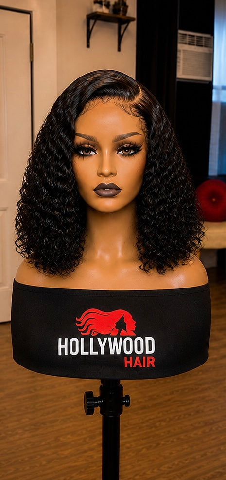 HD Lace 13x4  12" "Diva" Deep Wave frontal Wig~Platinum Collection| Curly Glam Finish