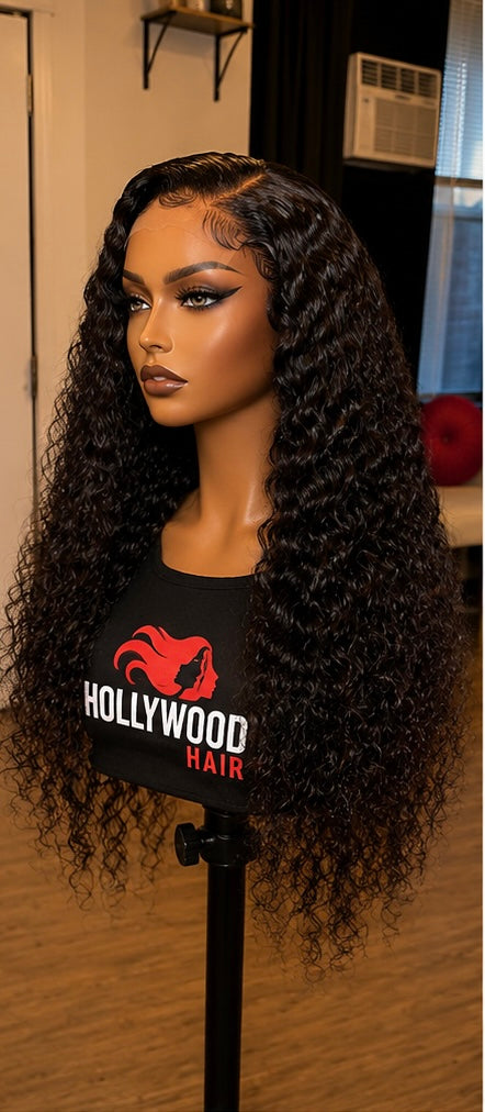 HD Lace 5x5 "Diva" Deep Wave  Closure Wig ~ Platinum Collection | Curly Glam Finish