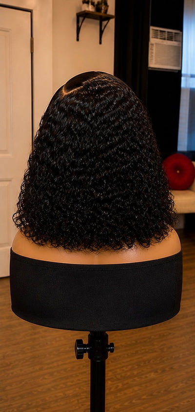 HD Lace 13x4  12" "Diva" Deep Wave frontal Wig~Platinum Collection| Curly Glam Finish