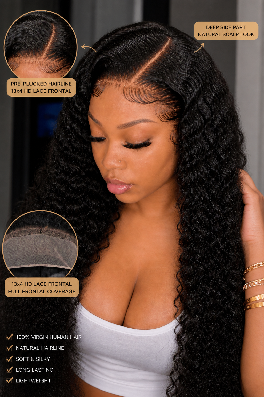 HD Lace 13x4 “DIVA” Deep Wave Frontal ~ Platinum Collection | Brazilian Virgin Hair