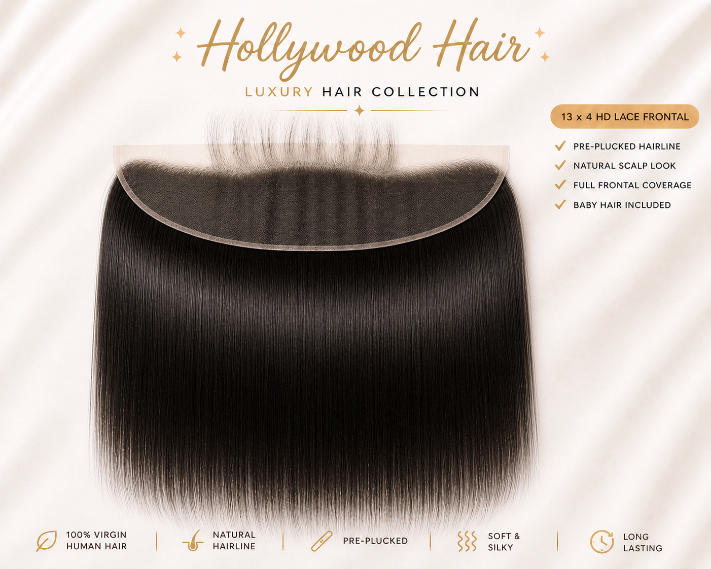 HD Lace 13x4 “Starlet” Straight Frontal~ Platinum Collection | Brazilian Virgin Hair