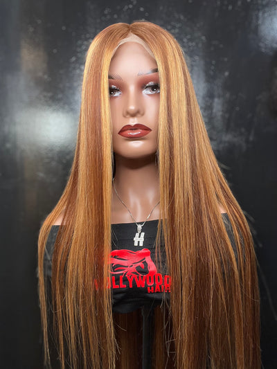 30” 13x4 Transparent Custom colored P4/27 Starlet Straight Wig