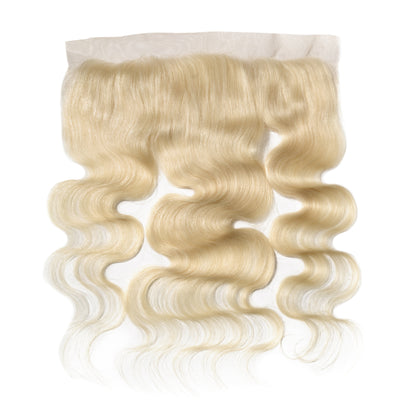 THREE BRAZILIAN BLONDE "BOMBSHELL" BODY WAVE BUNDLES +13X4 HD 613 (BLONDE) FRONTAL